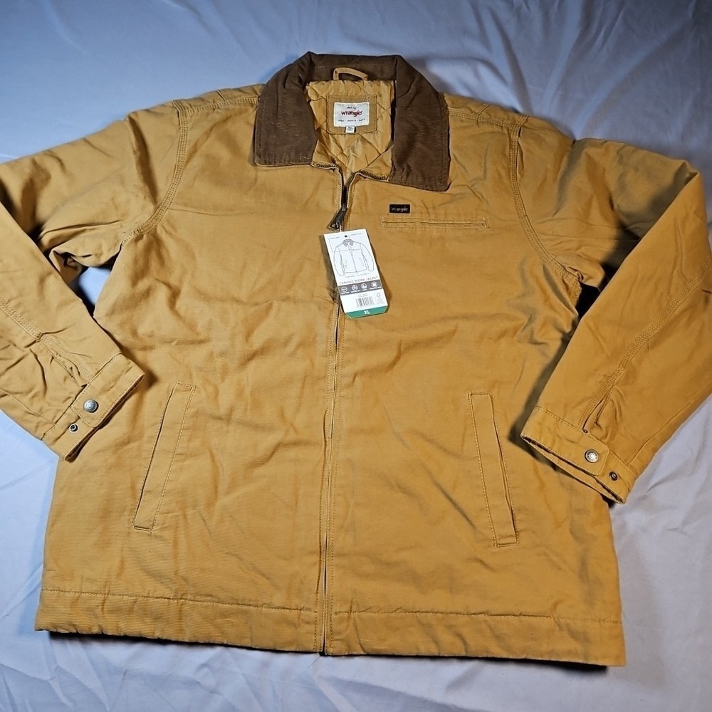 Wrangler Canvas Work Jacket Quilted Lining/Corduroy Collar Large NWT